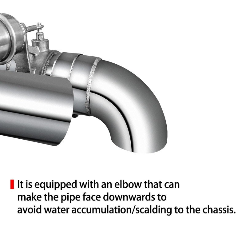 Peastorm Catback Exhaust System Exhaust Cutout 3 Inch with Elbow