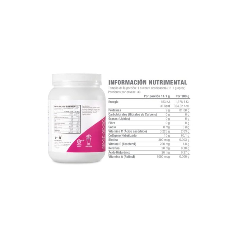 Life180 Colágeno Hidrolizado Biotina Vitamina Sabor Naranja 333g
