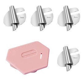 5 Pcs Magnetic Seam Guide for Sewing Machine, Quilting Accessories Sewing Rolled Hemmer Foot (7-10mm), Polygonal Multifucntional Seam Guide Hemmer with Scale for Quilting and Hemming, Cherry Pink