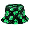 Green Alien Fun Bucket Hat Packable Breathable Sun Hats for