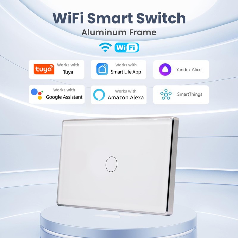 LOUYSGEN Smart Switch Aluminum Frame Need Neutral Wire No Hub