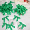 Green Ribbon Bow Decor 2.5" Premade Twist Tie Bows for