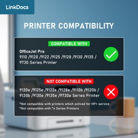 LinkDocs 936e Black Ink Cartridge (with Chip) Replacement for HP 936e 936 Compatible with HP OfficeJet Pro 9125e 9135e 9128e 9122e 9110b 9130b 9730e 9730 Printers (Black, 1-Pack)