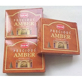 HEM Incense Precious Amber Cones Set of 3