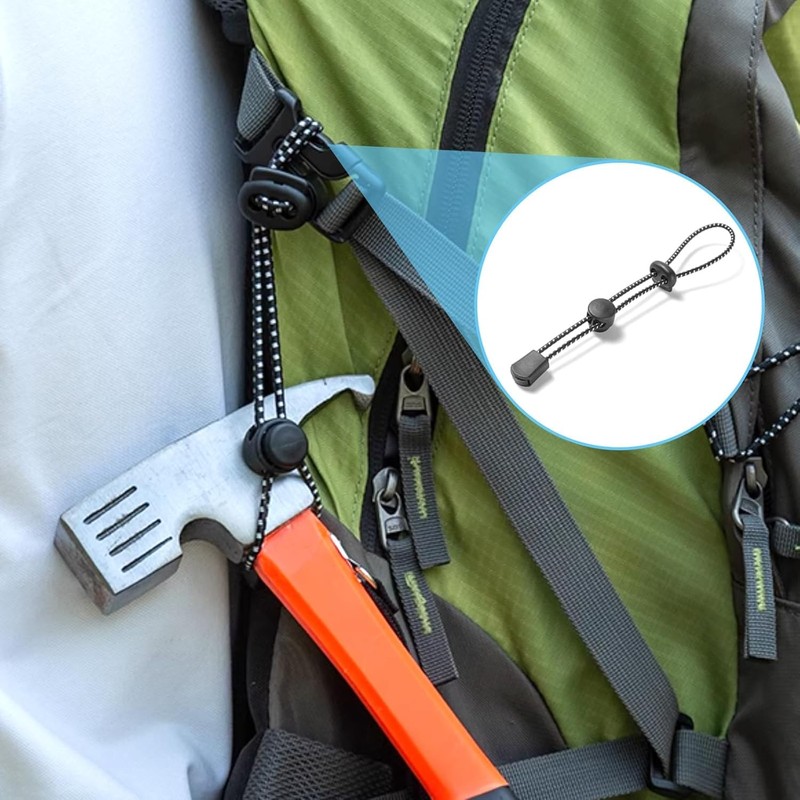 NIIIYTYB 3 Pcs Backpack with Trekking Pole Holder Adjustable Bungee