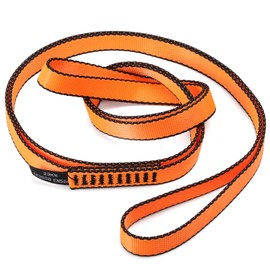 18MM Nylon Climbing Sling Runner 23KN CE2008/EN566 Strong Webbing Straps for Rock Climbing,Mountaineering, Rappelling, Swing, Yoga Hammock etc (Orange, 120cm / 48inch | Single Unit)