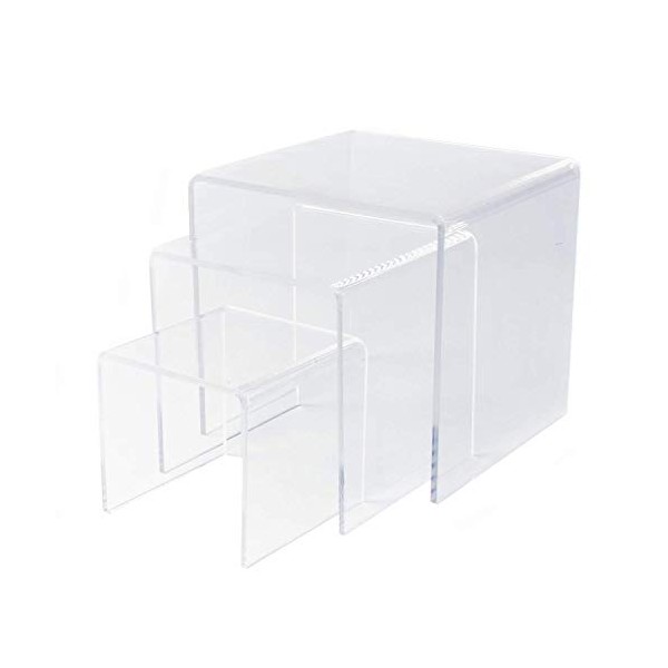 Handy Basics Clear Acrylic Riser Set of Three (3 Inch,