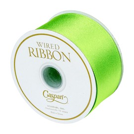 Caspari Solid Satin Citron Ribbon - 6 Yard Spool