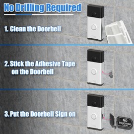 Universal Acrylic Doorbell Warning Sign, Do Not Disturb & No Soliciting for Front Door, Fits Any Doorbell, Suitable for Undisturbed Napping, Baby Sleep, and Dog Barking, Easy install - 2 Pack