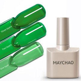 MAYCHAO 15ML Jelly Verdant Gem Gel Nail Polish 1Pc Transparent Green Gel Polish Soak Off UV LED Translucent Nail Polish Nail Art Starter Manicure Salon DIY at Home, 0.5 OZ