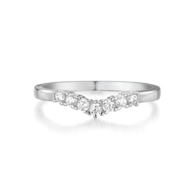 Ladies Wedding/Engagement Solid Sterling 925 Silver White Sapphire Wishbone Ring Sizes K to U (R)