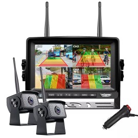 iPoster Digital Wireless 7" BSD DVR Monitor 2x Reversing Camera Night Vision 30-50m Rvs