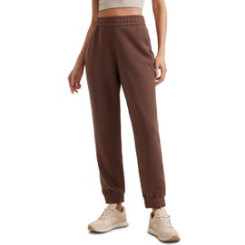 CRZ YOGA SoftAura Sweatpants Women Modal Joggers High Waisted Lounge Travel Casual Sweat Pants with Pockets Cinch Bottom Coffee Brown Medium