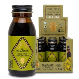 Explorer Cold Brew Organic Liquid Coffee Concentrate, Classic Regular Caffeine, Drink Iced or Hot While On the Go, Travel Size, 2 fl oz (Pack of 12)