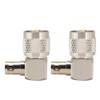 2PCS UHF Male PL-259 to BNC Female Adapter 90 Degree