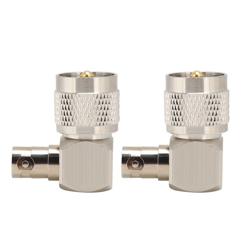 2PCS UHF Male PL-259 to BNC Female Adapter 90 Degree