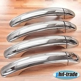 Recambo Stainless Steel Chrome Door Handle Caps Suitable for VW Touareg I Set 2002-2010 Type 7L