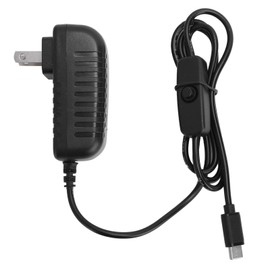 ASHATA Adaptador de Corriente para 4B, 5V 3A Tipo-C Fuente de Alimentación Cargador Adaptador de Corriente con Interruptor de Encendido/Apagado para 4B(US)