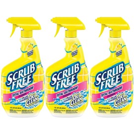 Scrub Free Total Bathroom Cleaner with Lemon Scent, Plus Foaming Oxi Clean, 32 fl oz (pack of 3)