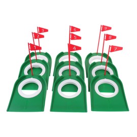 Kisangel Golf Aid Cup Set 9pcs Plastic Golf Training Cup Flags for Home Practice