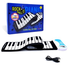 Rock and Roll It - Piano. Roll Up Flexible Classic Toy Piano Keyboard for Kids. 49 Keys Hand Roll Silicone Portable Piano Pad. Flexible & Foldable.