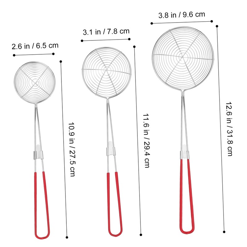 MAGICLULU Stainless Steel Colander Set Strainer Ladles Noodle Strainer Frying