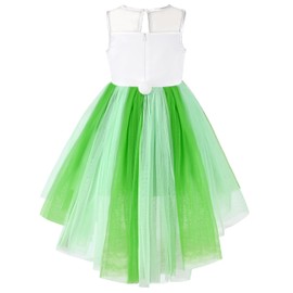 Girls Dress Green Easter Rabbit High Low Party Holiday Casual Princess Age 6 Years