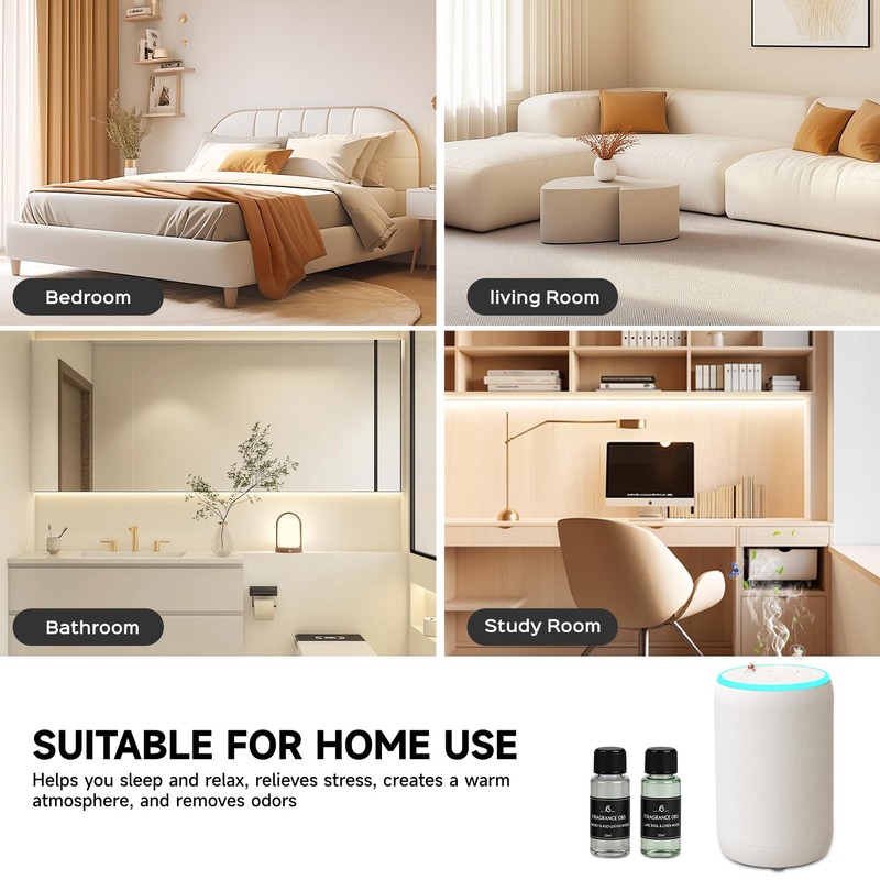 Portable Waterless Essential Oil Diffuser Starter Kit with 7 Lights