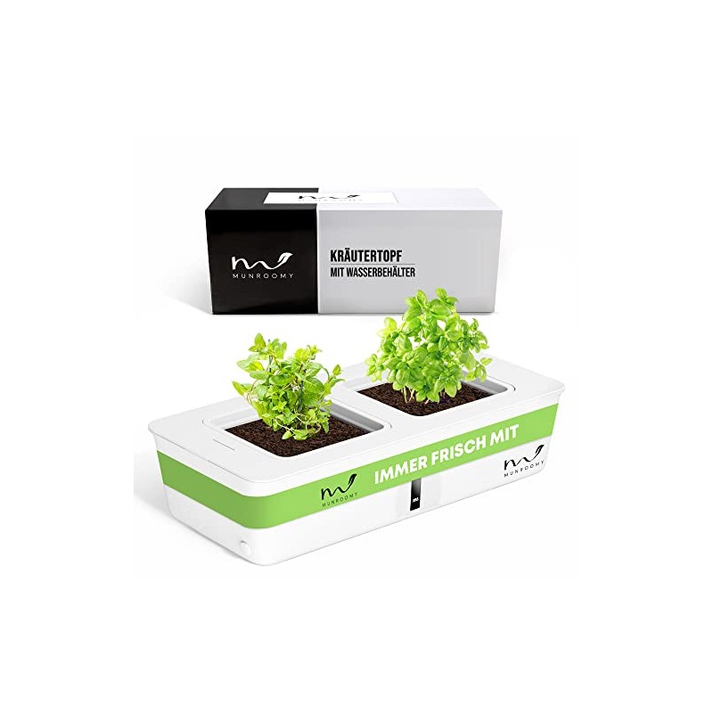 MUNROOMY Herb Pot, Indoor Greenhouse with Irrigation System, Indoor Herb