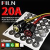 FILN - 2Pcs Black Plated Latching Pushbutton Switch Power Button