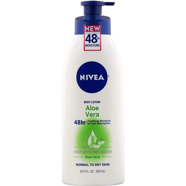 NIVEA Lotion Aloe Vera 48 Hour Pump, 16.9 Ounce