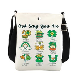 BNQL Irish Crossbody Bag Irish Gifts Christian Bible Verse Gifts Lucky Day Cell Phone Bag Purse Patrick's Green Messenger Bag
