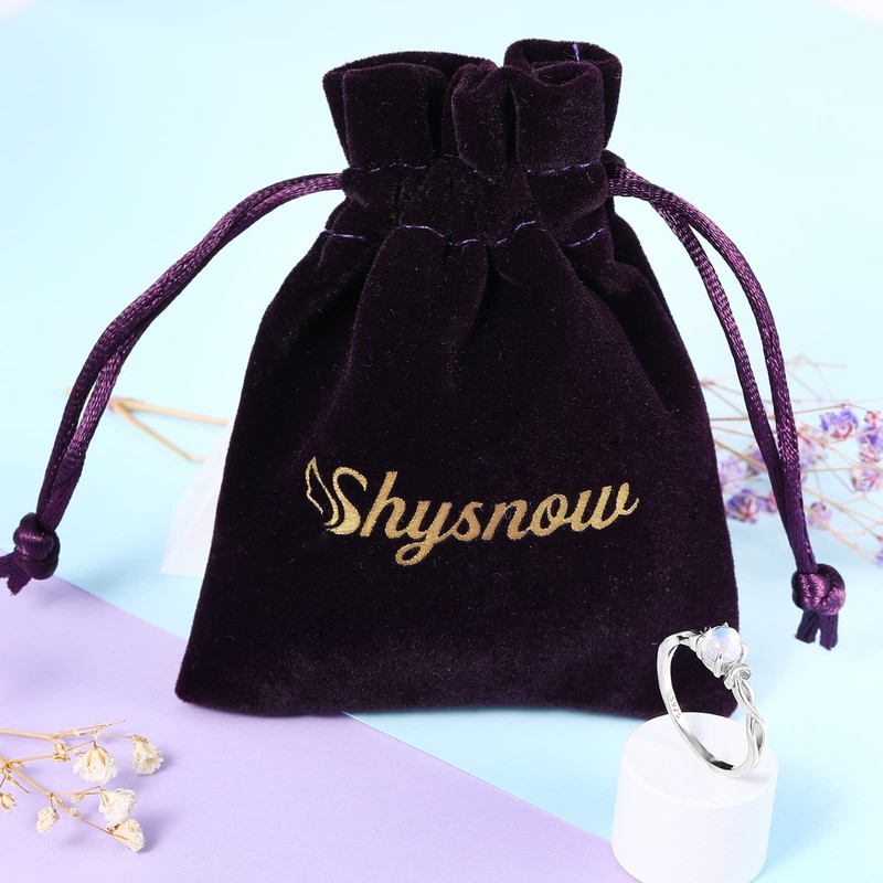 Qings Moonstone Infinity Ring Women's 925 Sterling Silver Rainbow Moonstone