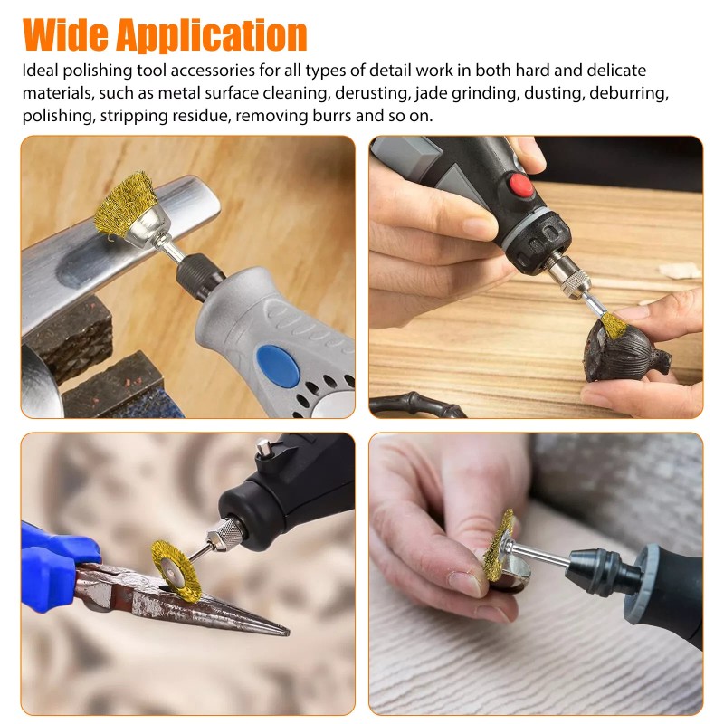 Cahuczlhoz For Dremel Rotary Tool Die Grinder 45Pcs Wire Brush