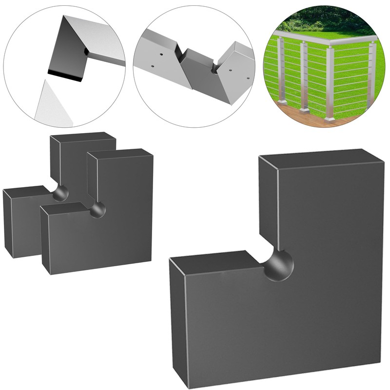 Hehdbz 3 Pack Flat Handrail High Corner Connector, 100mm Strength