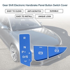 TUCKBOLD Gear Shift Electronic Handbrake Panel Button Switch Cover for A5 A4L 2020-2024 Center Console Interior Trim Styling Button Cap Decor Blue 1 Set