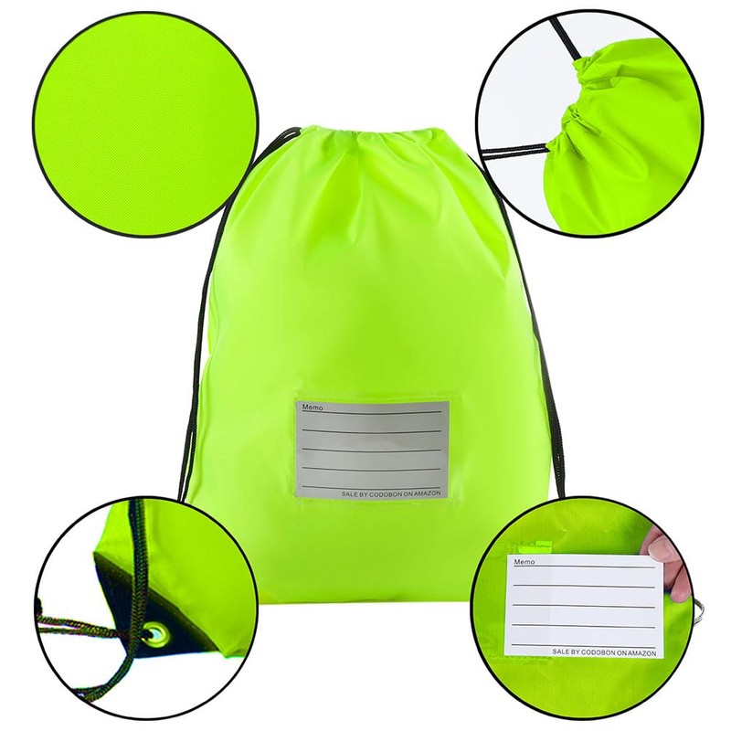 CODOBON Drawstring Backpack Draw String Bags Cinch Polyester Bag for