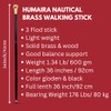 Humaira Nautical Handmade Brass Knob Walking Stick, Wooden Cane with