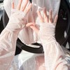 Stylish Lace Hand and Arm Cooling UV Protection Sleeves Fashion Sleeve White (FL) 3ea