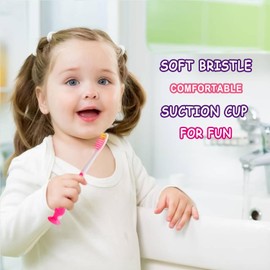200 pcs Toddler Toothbrush Kids Toothbrush Individually Wrapped Toothbrushes for Age 2+ Children Toothbrush Set Soft Bristles Boys Girls Colorful Toothbrush with Suction Cup