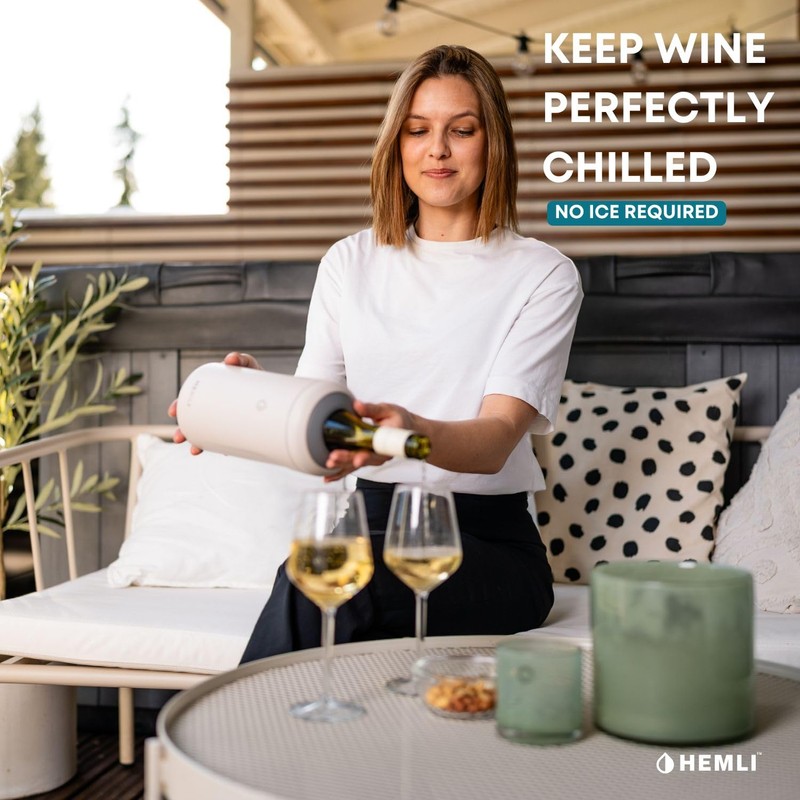 HEMLI Wine Bottle Chiller Insulator Sleeve, Keeps Wine and Champagne