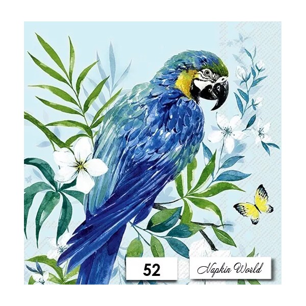 (52) TWO Paper LUNCHEON Decoupage Art Craft Napkins - PARROT