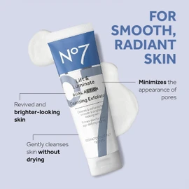 No7 Radiant Skin Exfoliating Face Cleanser 3.3 Ounce with Vitamin C E B5