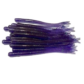 Softy Lure 20 Pcs 4-1/2" Drop Shot Finesse Worms (Scent, Floats), Soft Plastic Worms, Bass Fishing Worms (Junebug Lite)