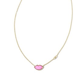 Kendra Scott Lips Pendant Necklace Gold Hot Pink Mother Of Pearl One Size
