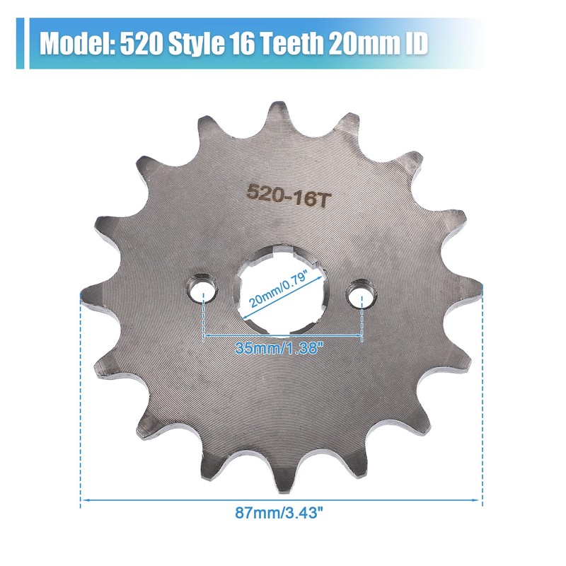 X AUTOHAUX 520 Style 16T Teeth 20mm ID Motor Front
