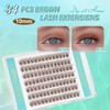 Obeyalash Eyelash Clusters, Brown D Curl, 10 mm, 84 Pieces,