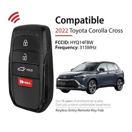 Keylessbest Replacement for 2022 Toyota Corolla Cross Key Fob Remote Control HYQ14FBW 4 Buttons 315MHz