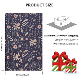 TUAYORO Christmas Wrapping Paper Gift Wrap 13 Sheet, Folded Thick Kraft Gift Wrapping Paper Bundle Christmas Decoration with Jute Strings and Tags,Holiday Design Santa Christmas Tree Snowflake