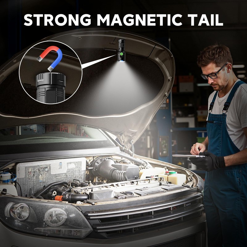 GEARLITE EDC Mini LED Torch 1000 Lumen with 3 LEDs,